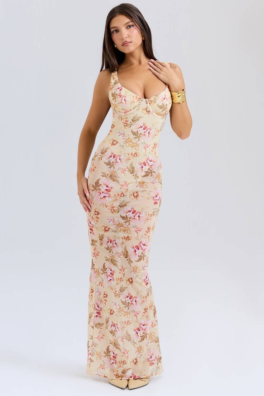ROBINA Honeyflower Print Maxi Dress  Gemma Chic