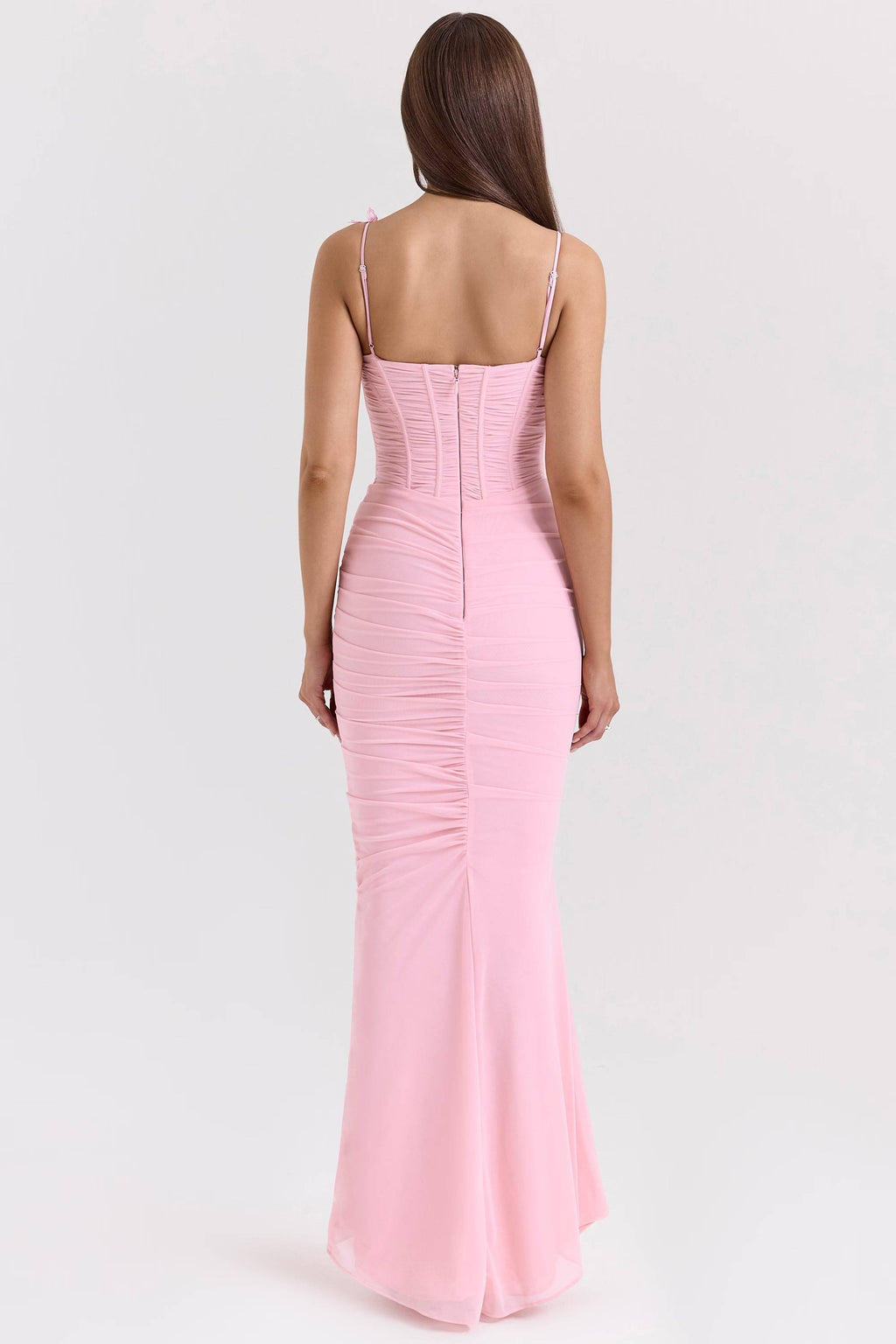 ROMOLA Pink Stretch Mesh Butterfly Maxi Dress  Gemma Chic