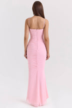 ROMOLA Pink Stretch Mesh Butterfly Maxi Dress  Gemma Chic