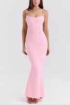 Romola_Pink_Stretch_Mesh_Butterfly_Maxi_Dress_2
