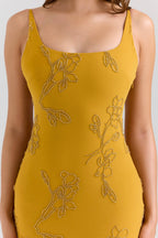 Gold Embellished Hand Beaded Maxi Dress  Gemma Chic