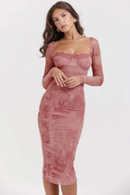 SERAPHINA Pink Print Corset Dress  GEMMACHIC