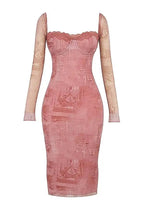 SERAPHINA Pink Print Corset Dress  GEMMACHIC