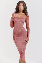 SERAPHINA Pink Print Corset Dress  Gemma Chic