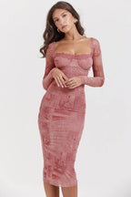 SERAPHINA Pink Print Corset Dress  Gemma Chic