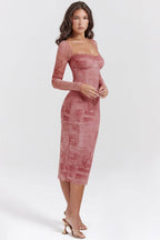 SERAPHINA Pink Print Corset Dress  Gemma Chic