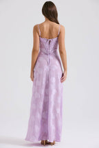 SEREN Orchid Floral Lace Back Maxi Dress  Gemma Chic