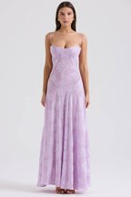 SEREN Orchid Floral Lace Back Maxi Dress  Gemma Chic