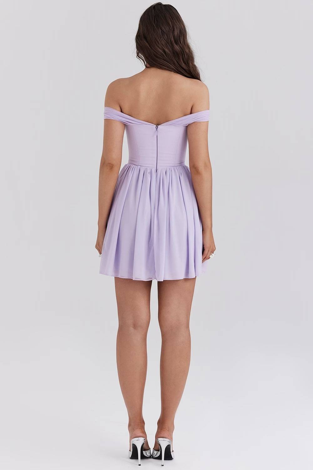SOLEIL Orchid Off Shoulder Mini Dress  Gemma Chic