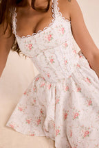 Sade Rose Print Stretch Cotton Mini Dress  Gemma Chic