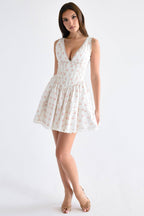 Salma Rose Print Mini Dress  Gemma Chic