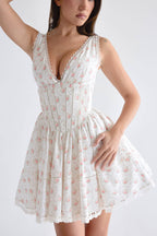 Salma Rose Print Mini Dress  Gemma Chic
