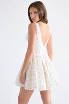 Salma Rose Print Mini Dress  Gemma Chic