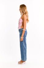 Santana Pink Sequin Halter Neck Top