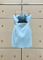 Valencia Dress - Baby Blue  GEMMACHIC