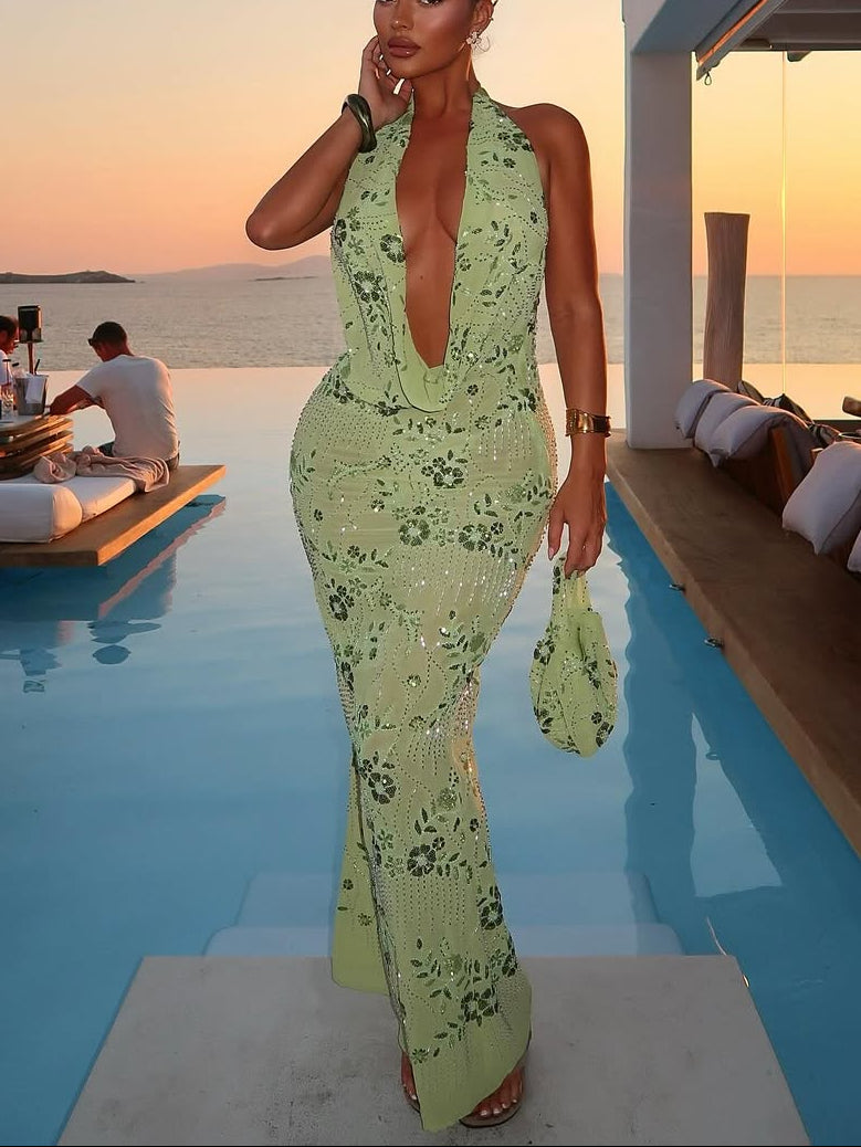 Tanaya Maxi Dress - Green  GEMMACHIC