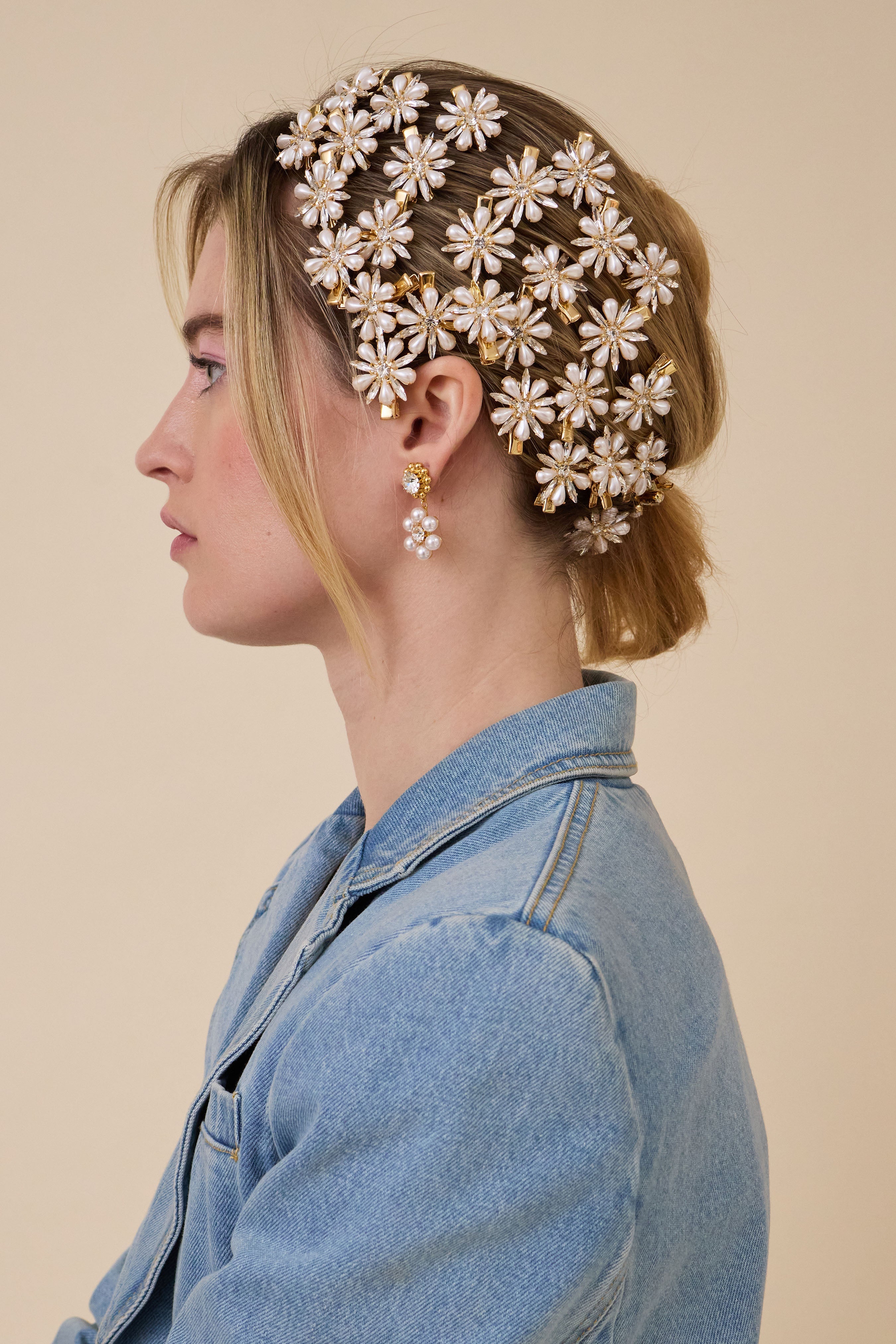 Annie Pearl and Crystal Clip Set of 3  GEMMACHIC