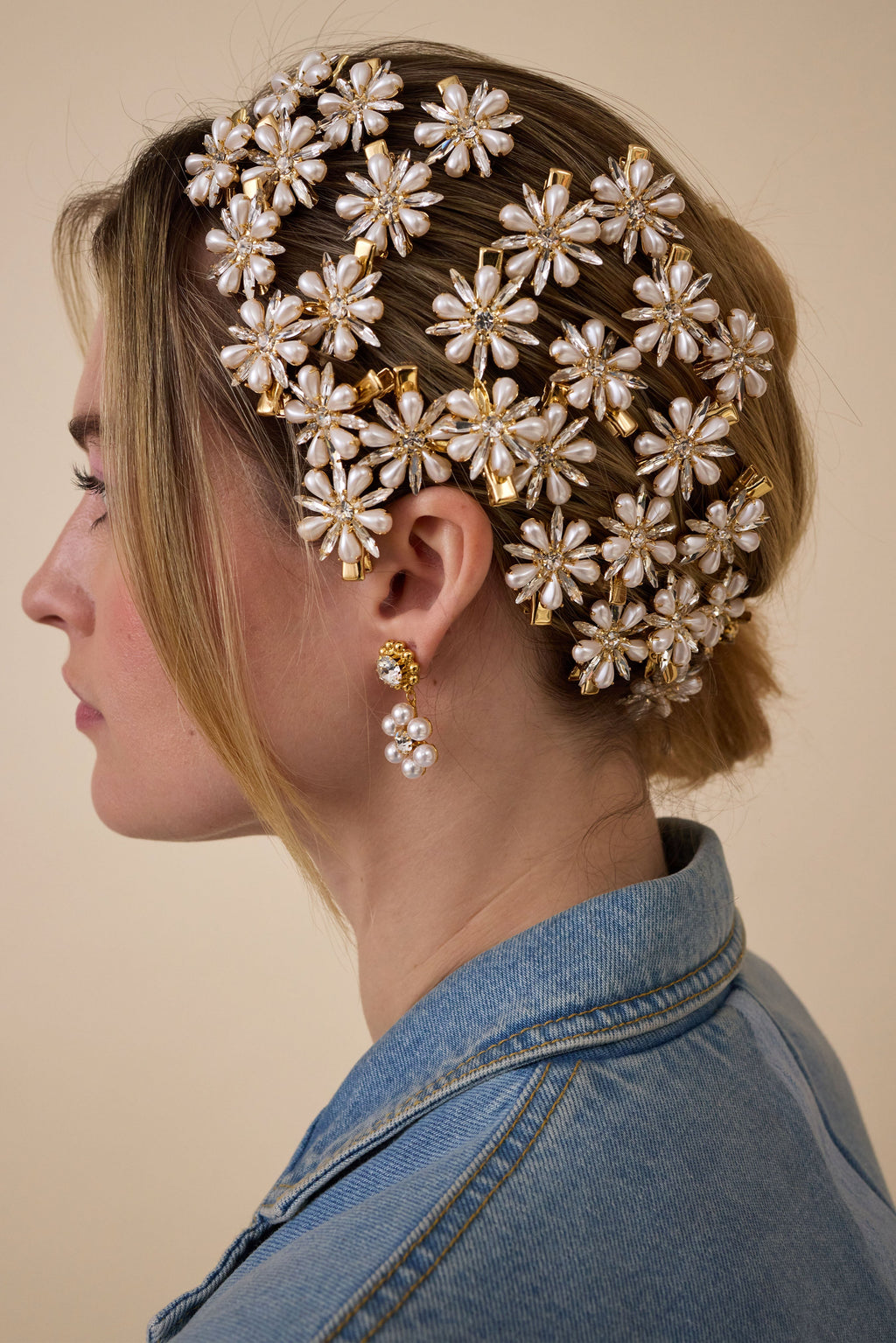 Annie Pearl and Crystal Clip Set of 3  GEMMACHIC