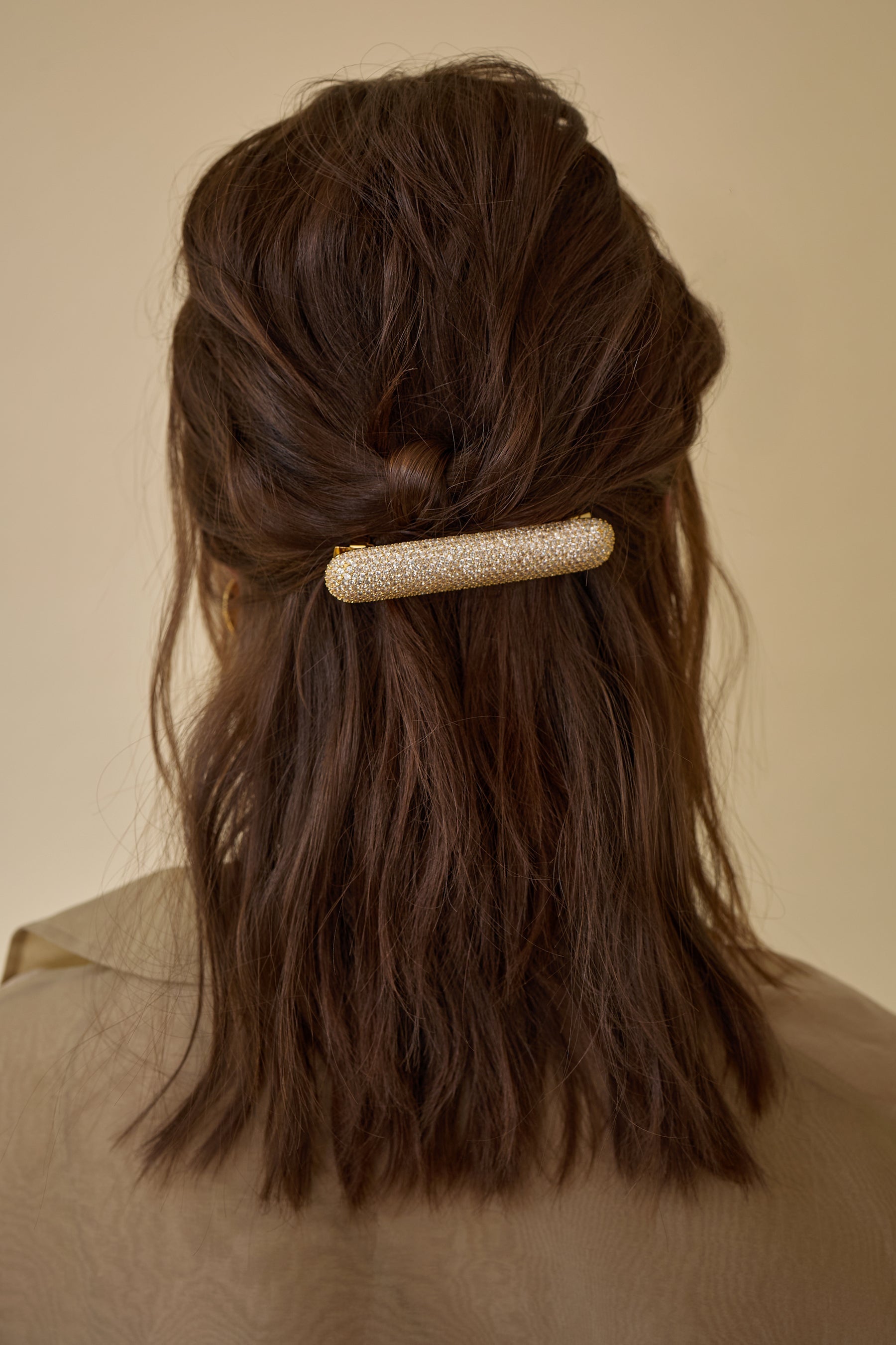 T3 x Lelet NY Crystal Pave Bar Barrette  GEMMACHIC