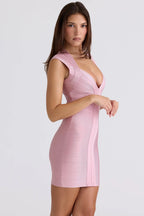 THE ICON Baby Pink Bandage Mini Dress  GEMMACHIC