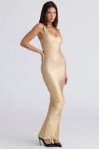 THE OG Gold Bandage Maxi Dress  GEMMACHIC
