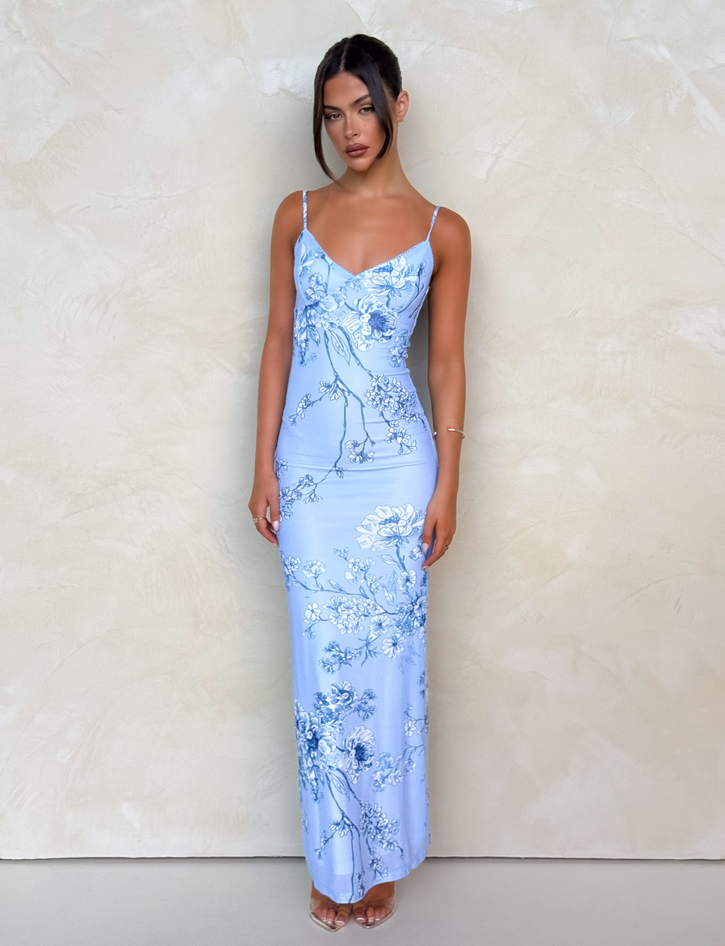 JULIANNA DRESS - BLUE : FLORAL : CERAMIC FLORAL  GEMMACHIC