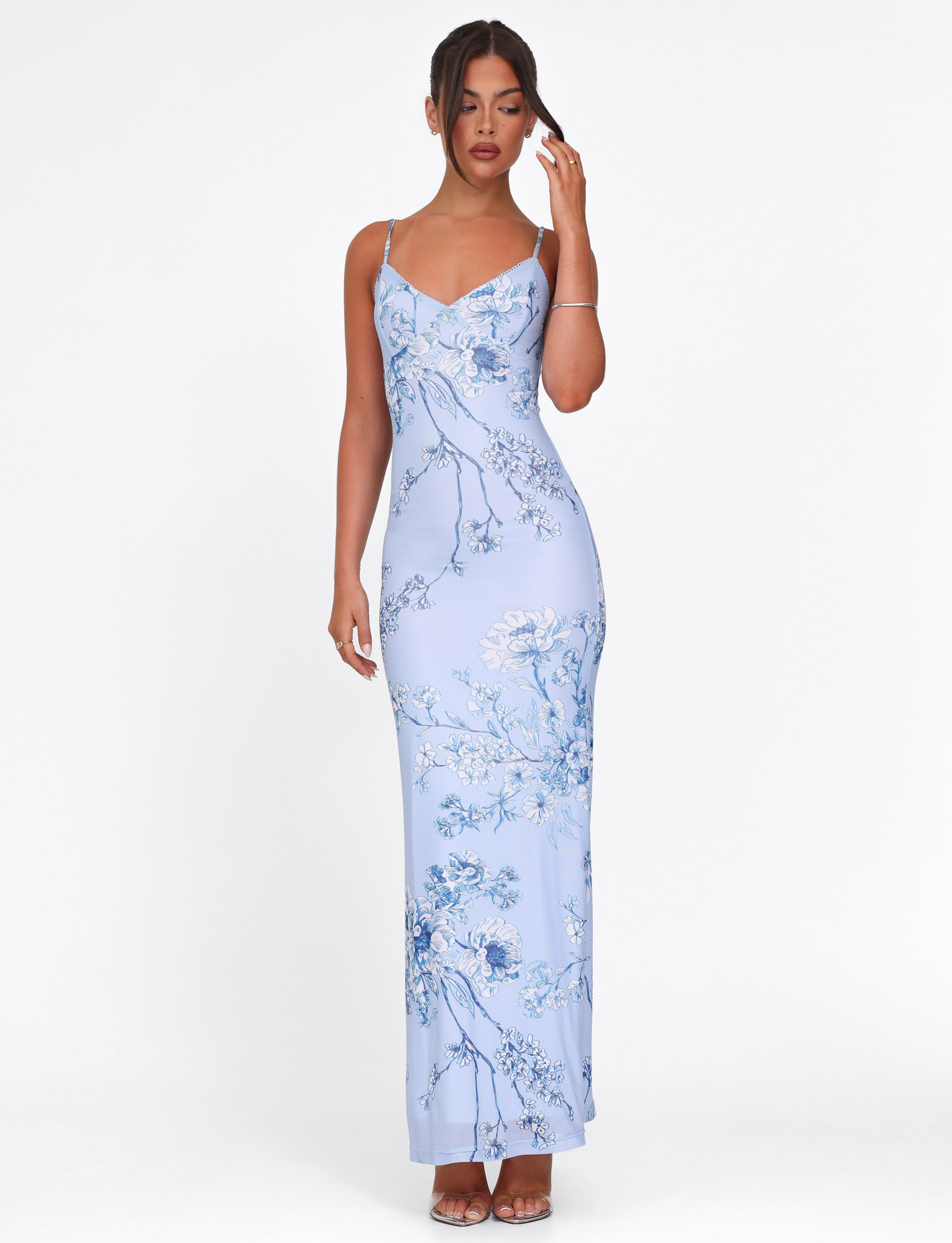 JULIANNA DRESS - BLUE : FLORAL : CERAMIC FLORAL  GEMMACHIC