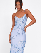 JULIANNA DRESS - BLUE : FLORAL : CERAMIC FLORAL  GEMMACHIC