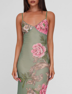 JULIANNA DRESS - GREEN : FLORAL : ROCCOCO FLORAL  GEMMACHIC