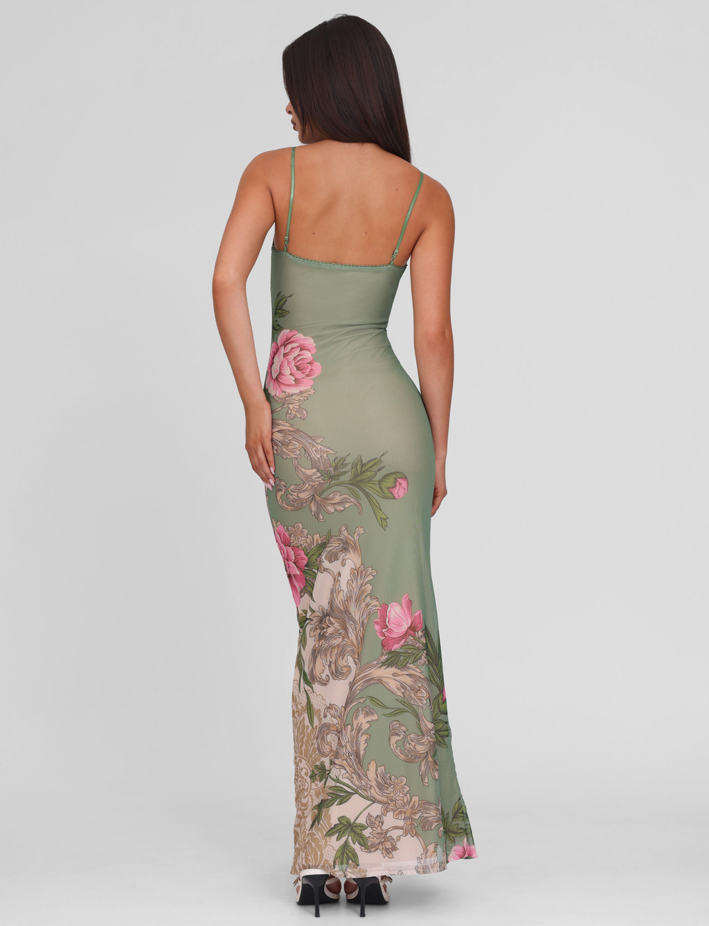 JULIANNA DRESS - GREEN : FLORAL : ROCCOCO FLORAL  GEMMACHIC