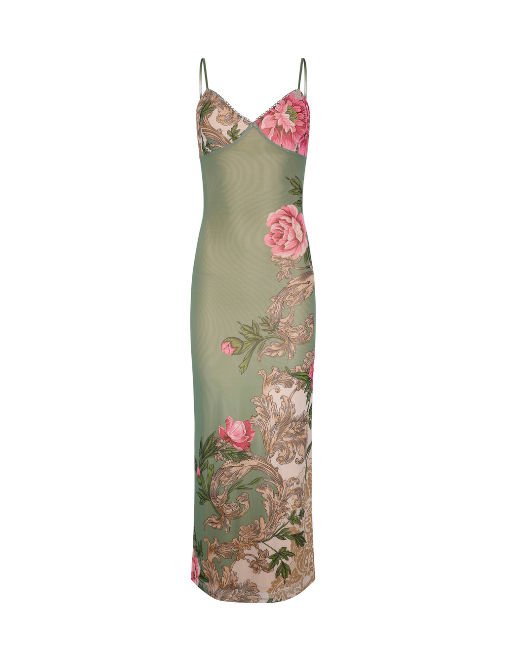 JULIANNA DRESS - GREEN : FLORAL : ROCCOCO FLORAL  GEMMACHIC