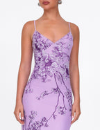 JULIANNA DRESS - PURPLE : FLORAL : PURPLE CERAMIC FLORAL  GEMMACHIC