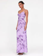 JULIANNA DRESS - PURPLE : FLORAL : PURPLE CERAMIC FLORAL  GEMMACHIC