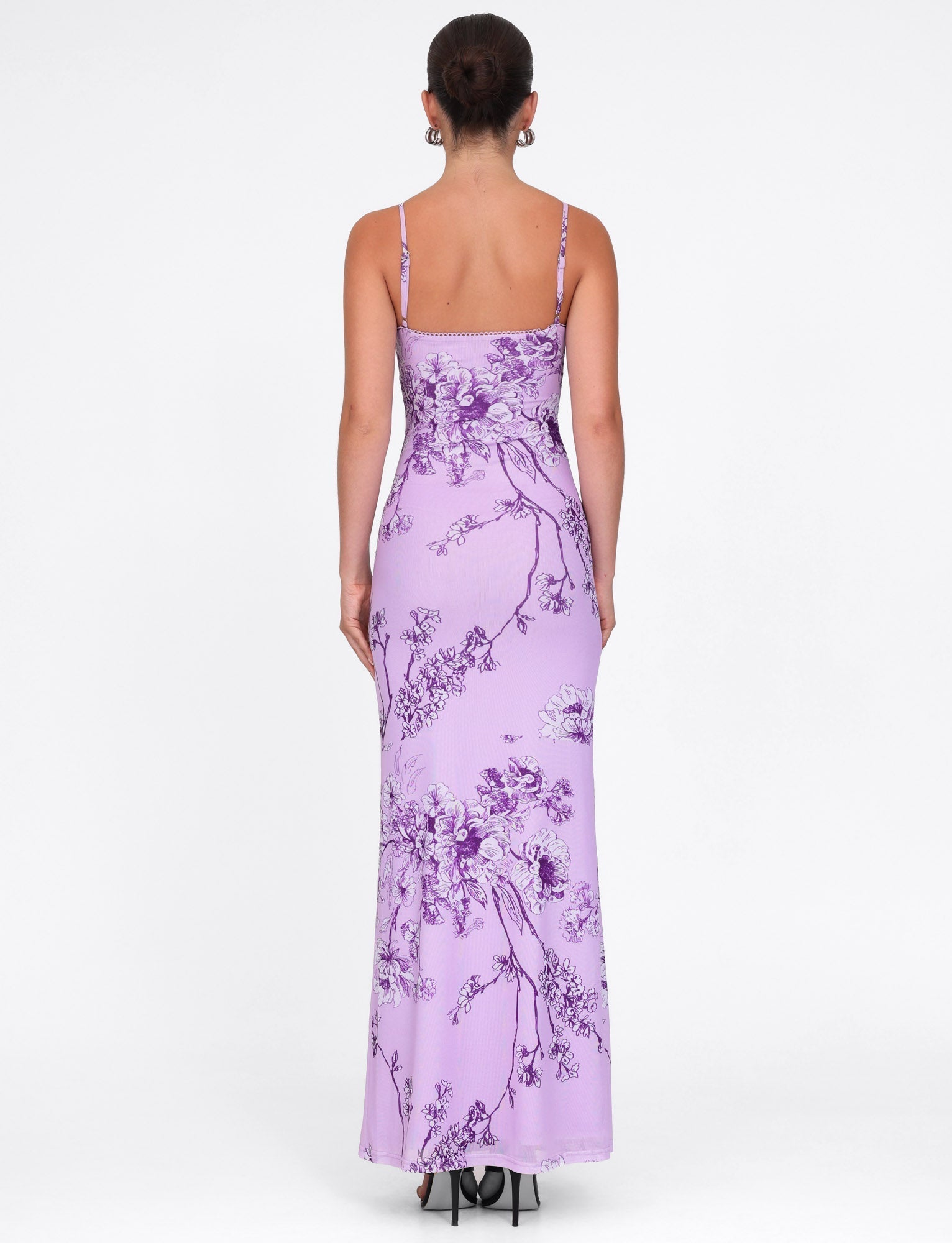 JULIANNA DRESS - PURPLE : FLORAL : PURPLE CERAMIC FLORAL  GEMMACHIC