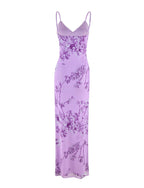 JULIANNA DRESS - PURPLE : FLORAL : PURPLE CERAMIC FLORAL  GEMMACHIC