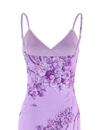 JULIANNA DRESS - PURPLE : FLORAL : PURPLE CERAMIC FLORAL  GEMMACHIC