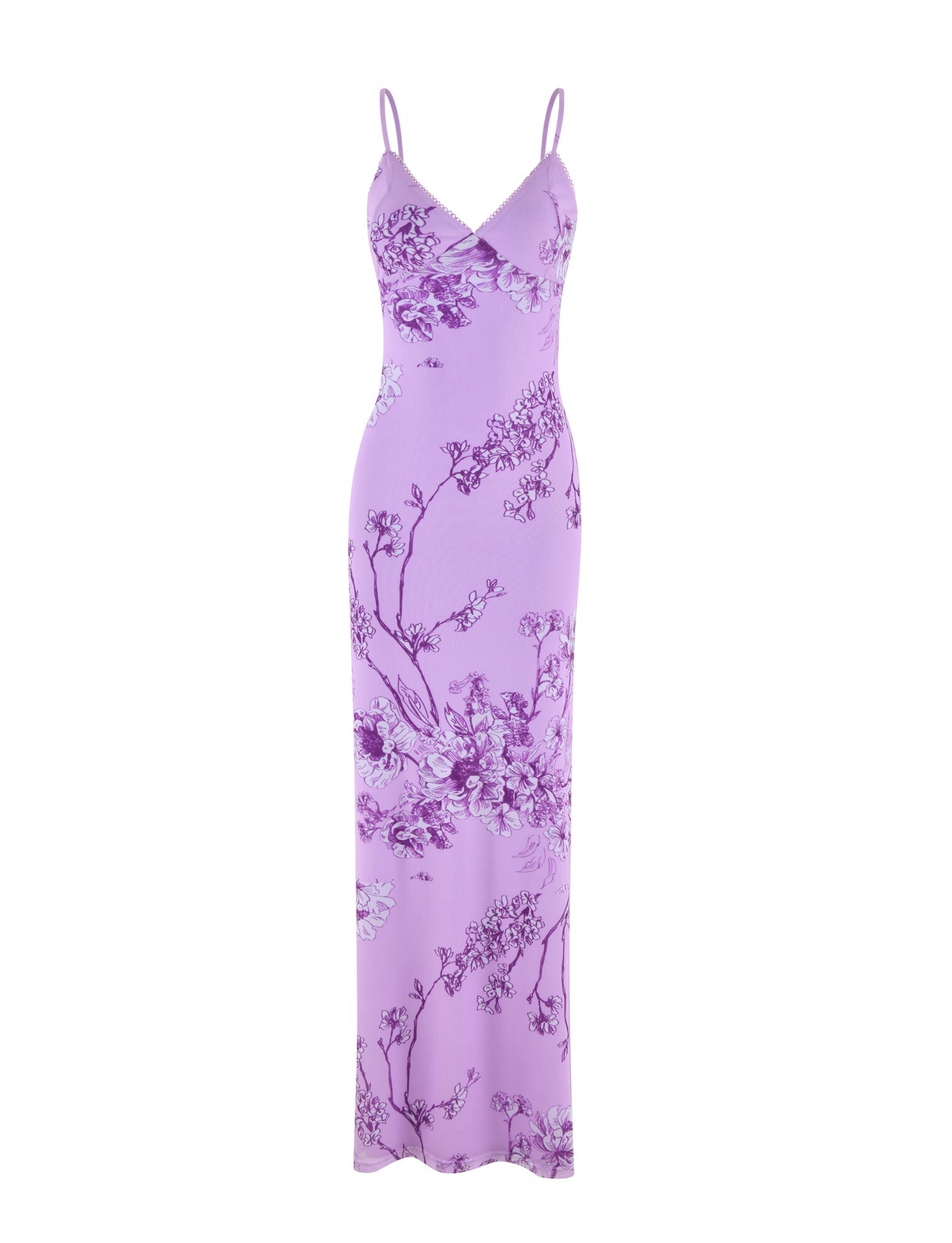 JULIANNA DRESS - PURPLE : FLORAL : PURPLE CERAMIC FLORAL  GEMMACHIC