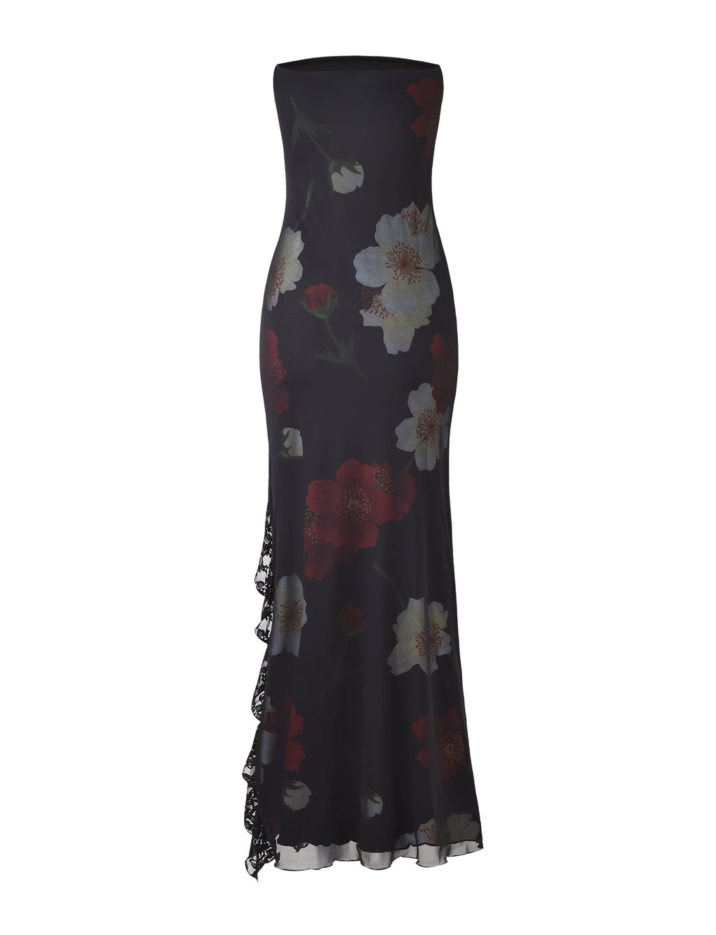 THEO MAXI DRESS - RED : MACRO FLORAL  GEMMACHIC