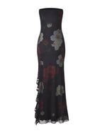 THEO MAXI DRESS - RED : MACRO FLORAL  GEMMACHIC