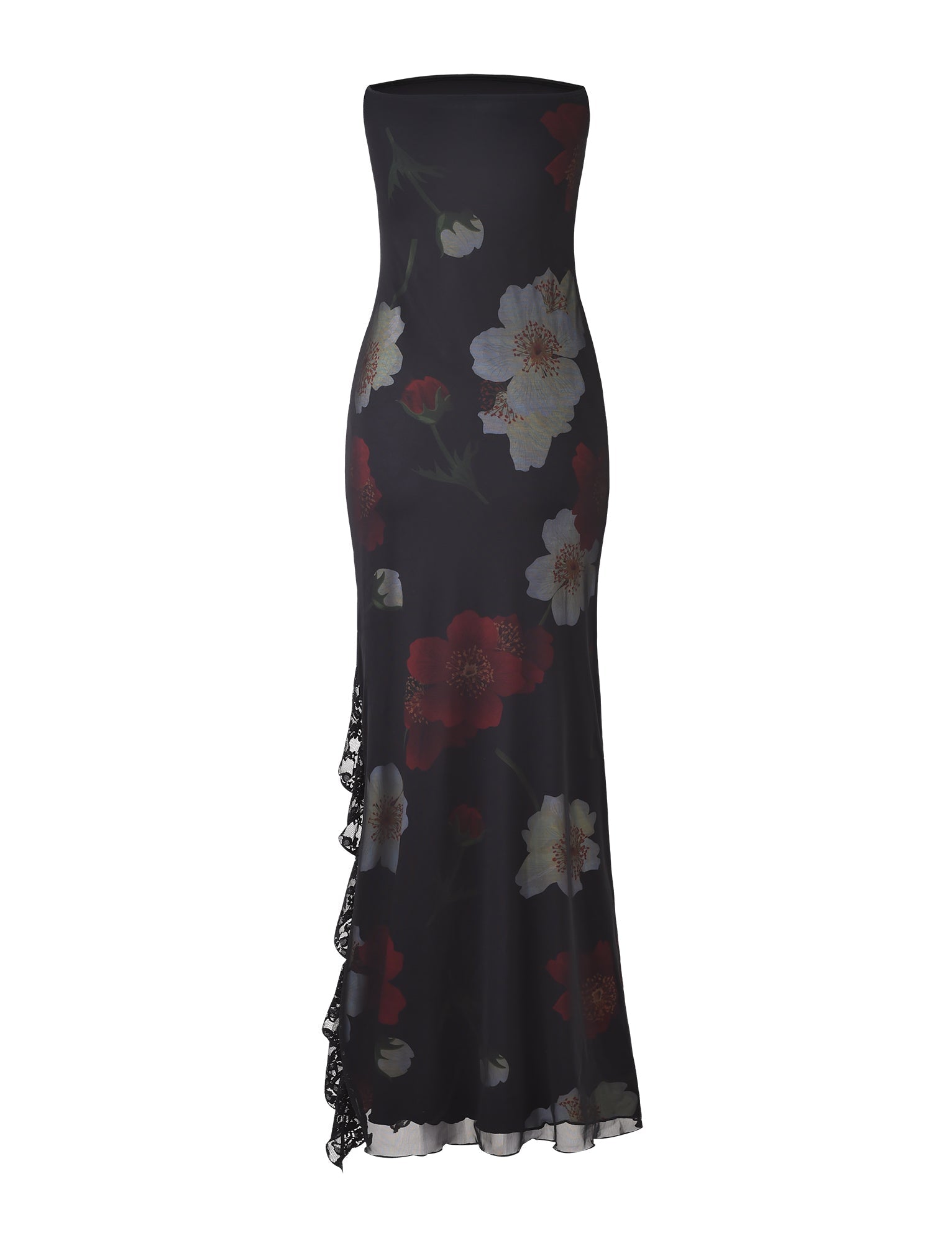 THEO MAXI DRESS - RED : MACRO FLORAL  GEMMACHIC