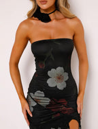 THEO MAXI DRESS - RED : MACRO FLORAL  GEMMACHIC