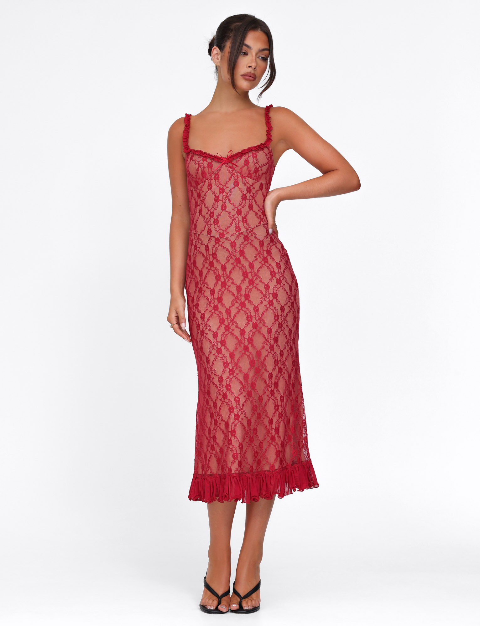 DEJA DRESS - RED : BERRY RED  GEMMACHIC