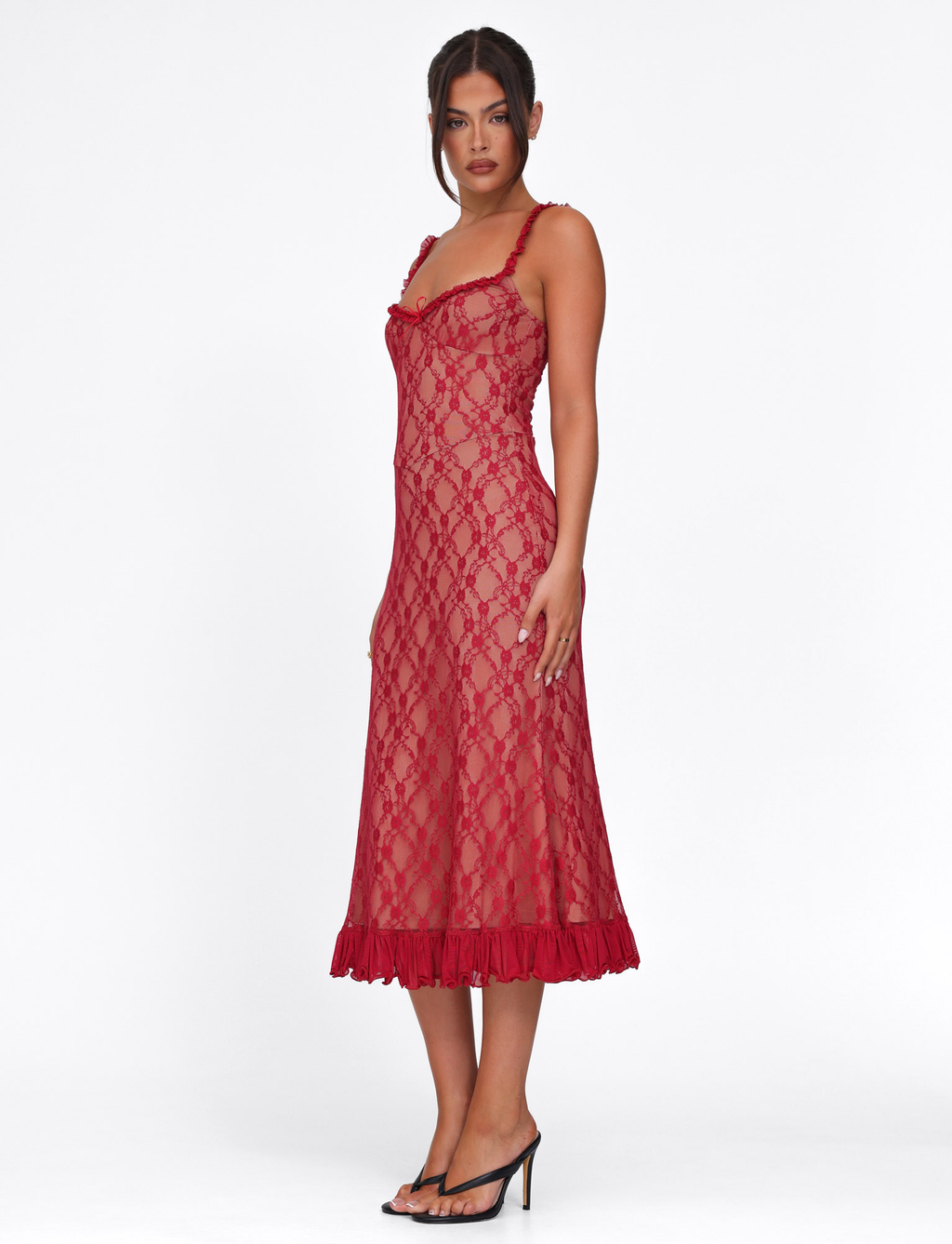 DEJA DRESS - RED : BERRY RED  GEMMACHIC