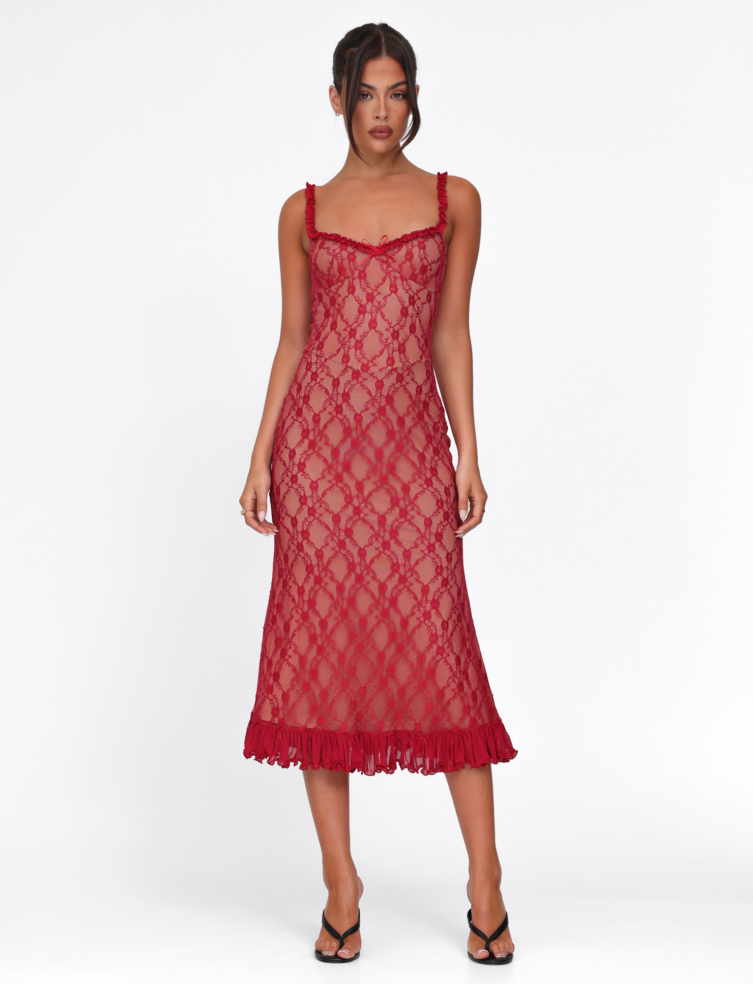DEJA DRESS - RED : BERRY RED  GEMMACHIC
