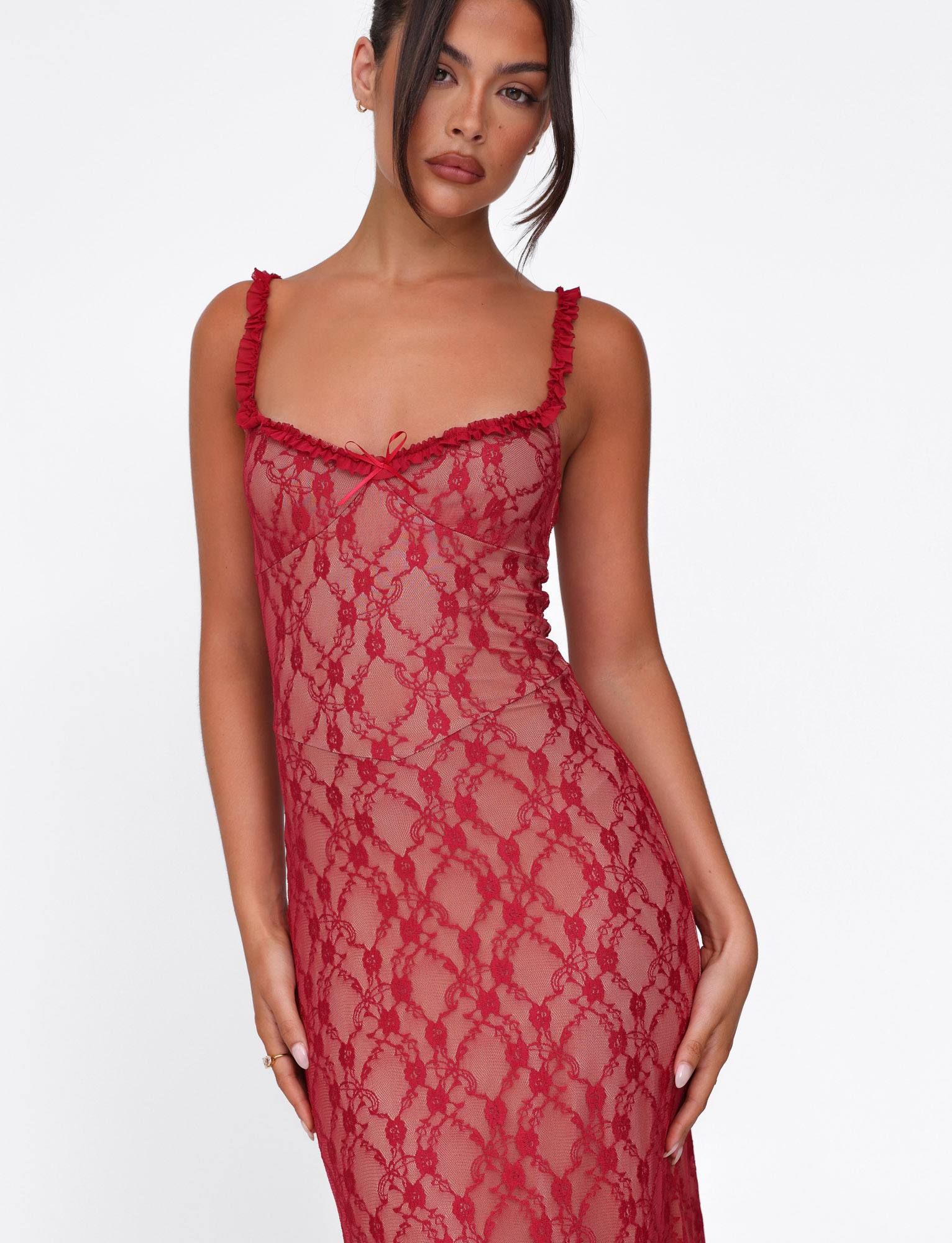 DEJA DRESS - RED : BERRY RED  GEMMACHIC