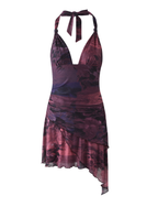 FRIEDA DRESS - RED : BURGUNDY ROMANTIC  GEMMACHIC