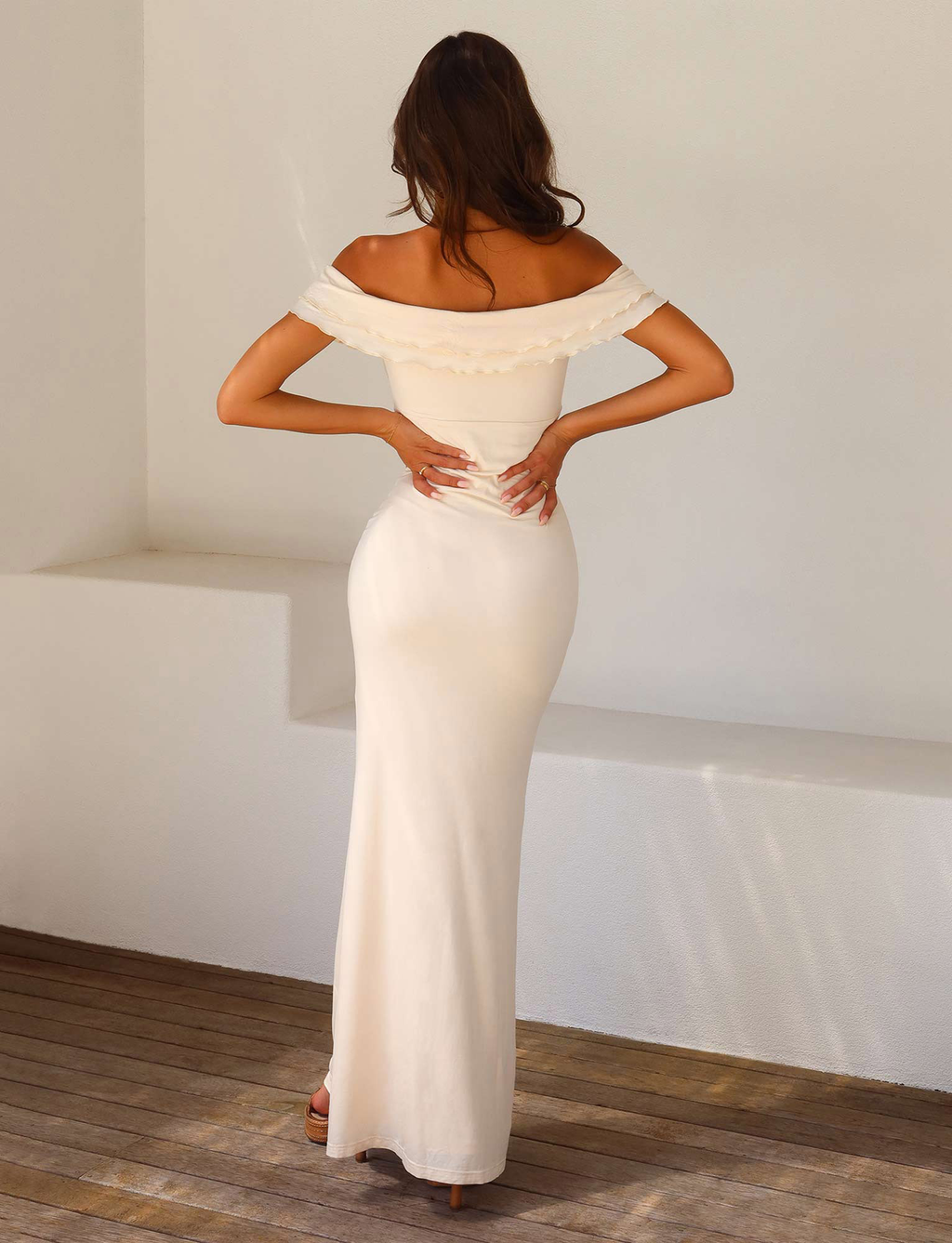 DENALI MAXI DRESS - WHITE : BONE  GEMMACHIC