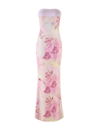 MORGAN MESH DRESS - GRUNGE FLORAL MAGENTA  GEMMACHIC