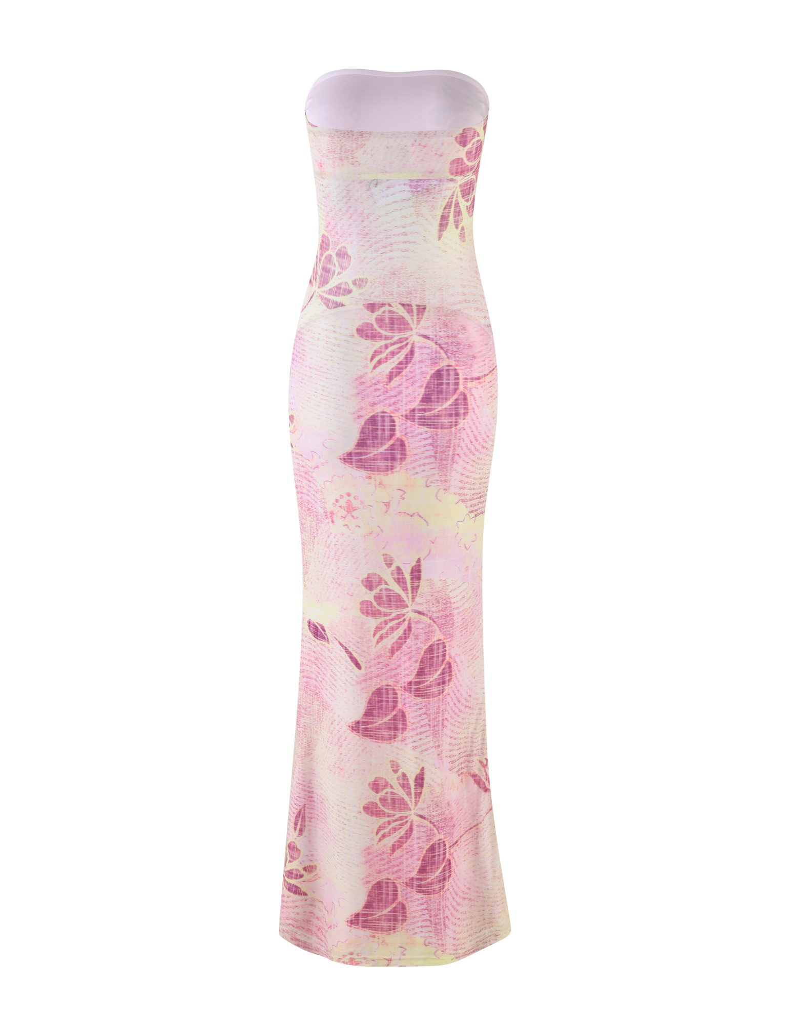 MORGAN MESH DRESS - GRUNGE FLORAL MAGENTA  GEMMACHIC