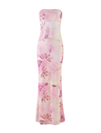 MORGAN MESH DRESS - GRUNGE FLORAL MAGENTA  GEMMACHIC